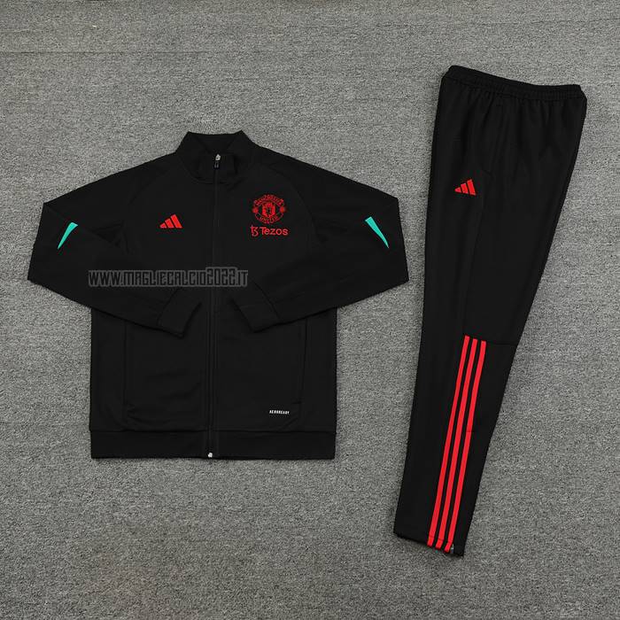 Tuta da Track de Giacca del Manchester United Bambino 2023-2024 Nero
